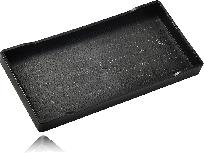 Small Black Mini Tray for Kitchen Counter, Bathroom for Vanity Items, Coffee by VCREATC-VCREATEFORCUSTOMER