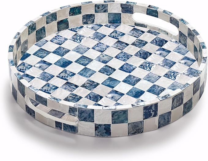 CHI AN HOME 12.6" Round Decorative Tray by ChiAnHome