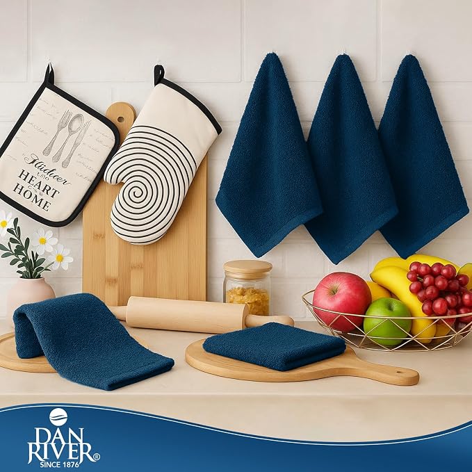 DAN RIVER Kitchen Bar Mops, 16 by 19 Inches, 100% Cotton Super Absorbent - Image 3