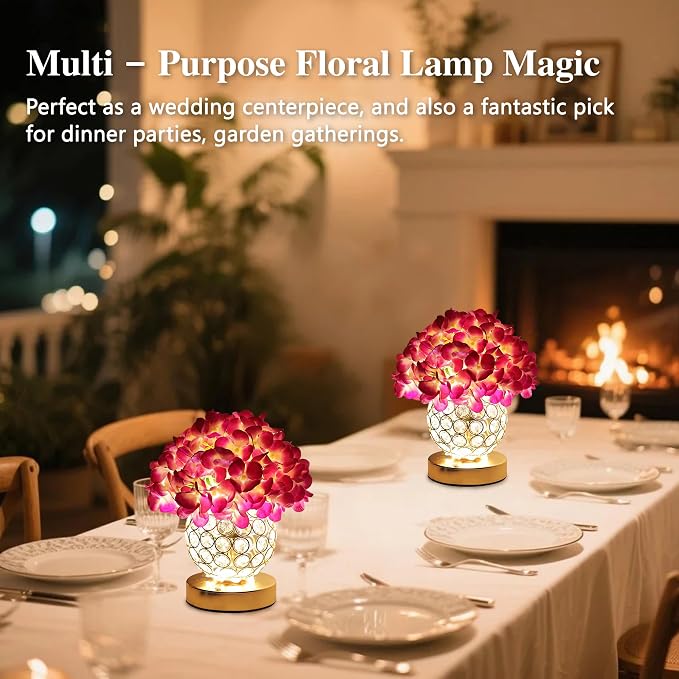 Artificial Hydrangea Flower Lamp - Image 2