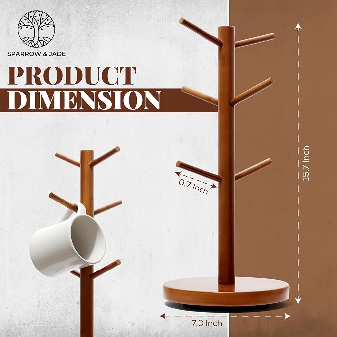 Rotating Wooden Coffee Mug Holder - Image 3