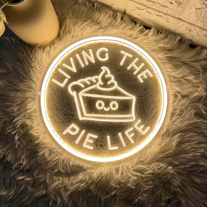 Living The Pie Life Neon Sign for Wall Decor Dimmable LED Neon Light Pie Cake - Image 2