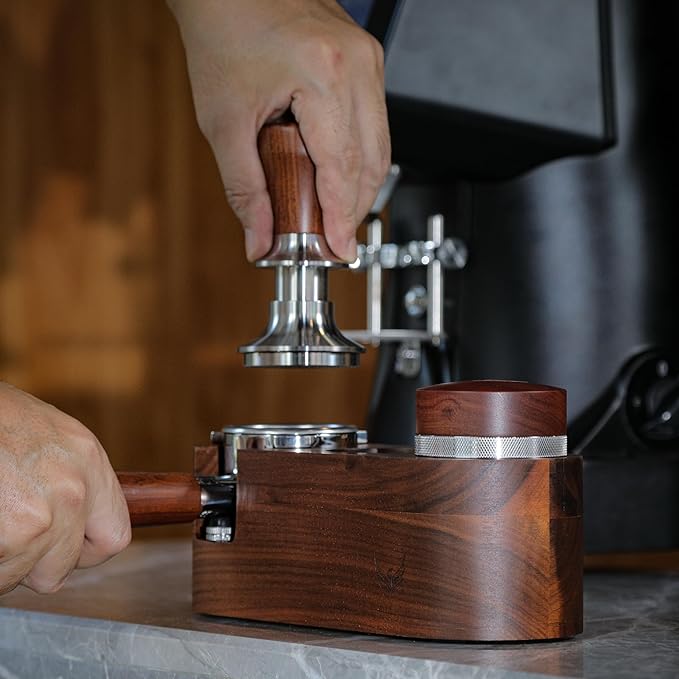 51mm Espresso Tamping Station Rosewood KNODOS Coffee Tamping & Portafilter - Image 4