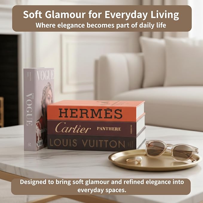 PROBENEX 4 Pcs Decorative Books | Faux Glam Coffee Table & Shelf Decor | - Image 8