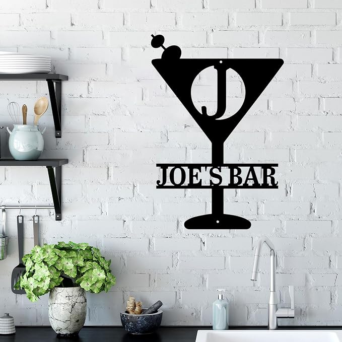 Personalized Martini Initial Name Sign - Image 3