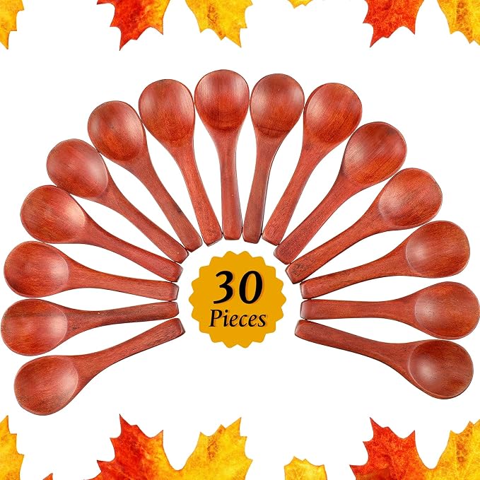 30 Pcs Small Wooden Spoons, 3. 5 Inch Mini Wood Natural Spoons - Image 3