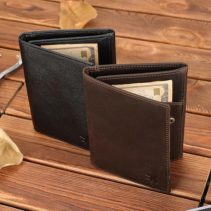 Polare Napa Leather Pilot Wallet Passport Holder RFID Blocking Tri-fold Travel - Image 8