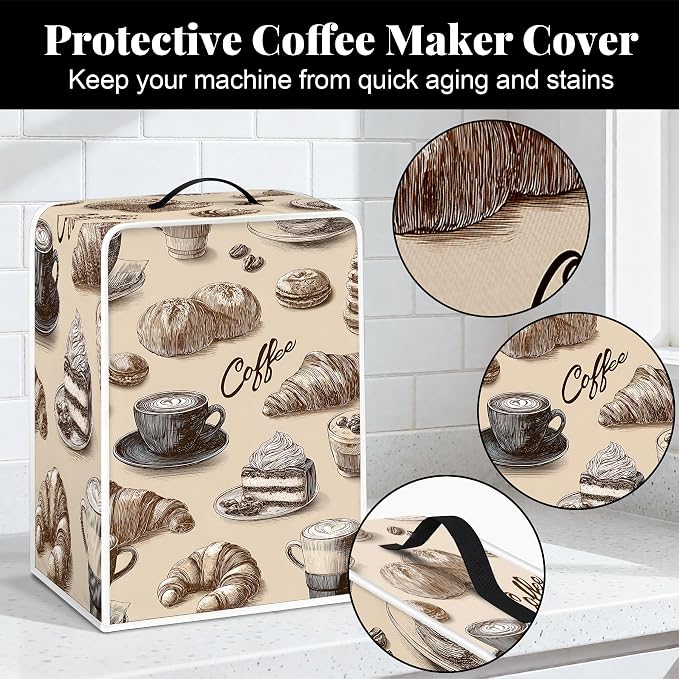 BVBOX Coffee Maker Cover, Durable Dustproof Lightweight Polyester Cotton Blend - Image 7