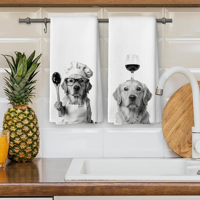 Funny Golden Retriever Hand Towels, Dog Mom Dad Lover Gifts Hand Towels - Image 4