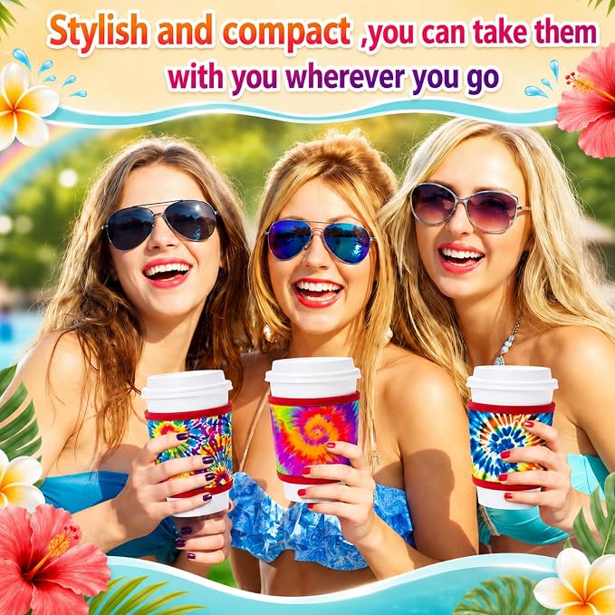 Potchen 16 Pack Reusable Iced Coffee Cup Sleeves Neoprene Insulated Drink Cup - Image 6