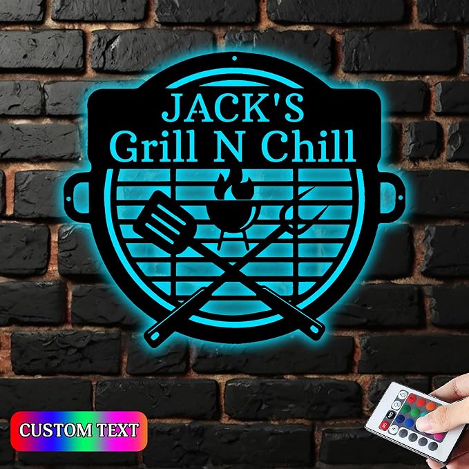 Personalized Grill N Chill Metal Wall Art - Image 2