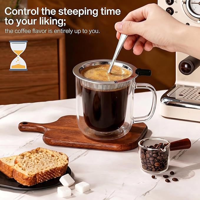 Pour Over Coffee Maker with Cup, 2-in-1 Immersion & Drip Coffee Dripper - Image 4