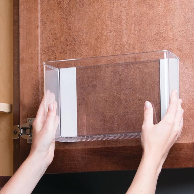 mDesign Plastic Adhesive Mount Storage Organizer Container - Image 4