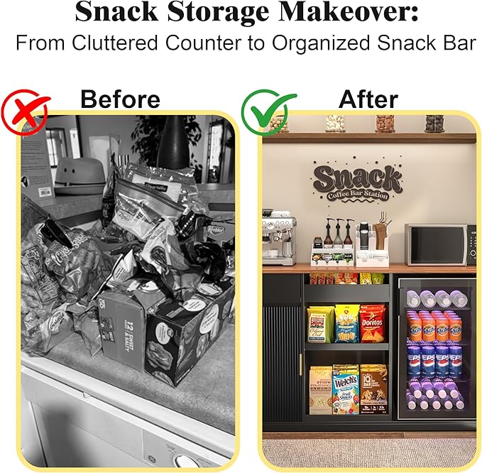 GDLF Snack Bar Cabinet with Fridge Space, Snack Organizer with Storage and - Image 5