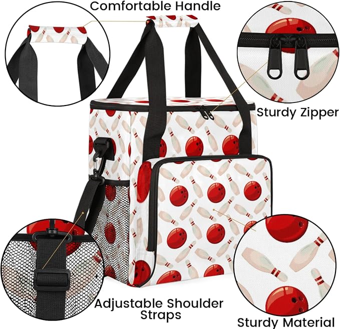 Bowling Ball Coffee Maker Travel Bag, Bowling Ball Large Carrying Storage Case - Image 6