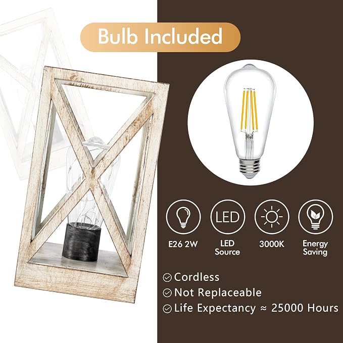 WINGBO Retro Battery Powered Table Lamps, Battery Operated Cordless Lamp - Image 4