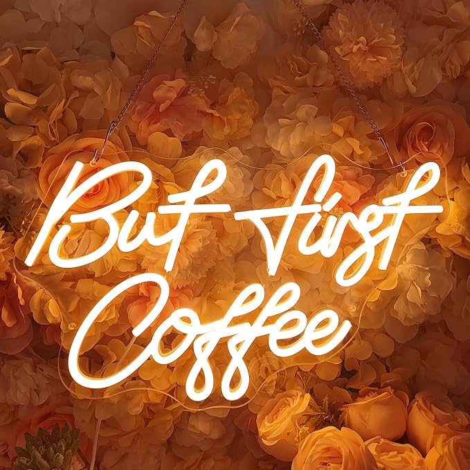 SYLHOME But First Coffee Led Neon Light Signs 5V Home Bedroom Kitchen Office - Image 4