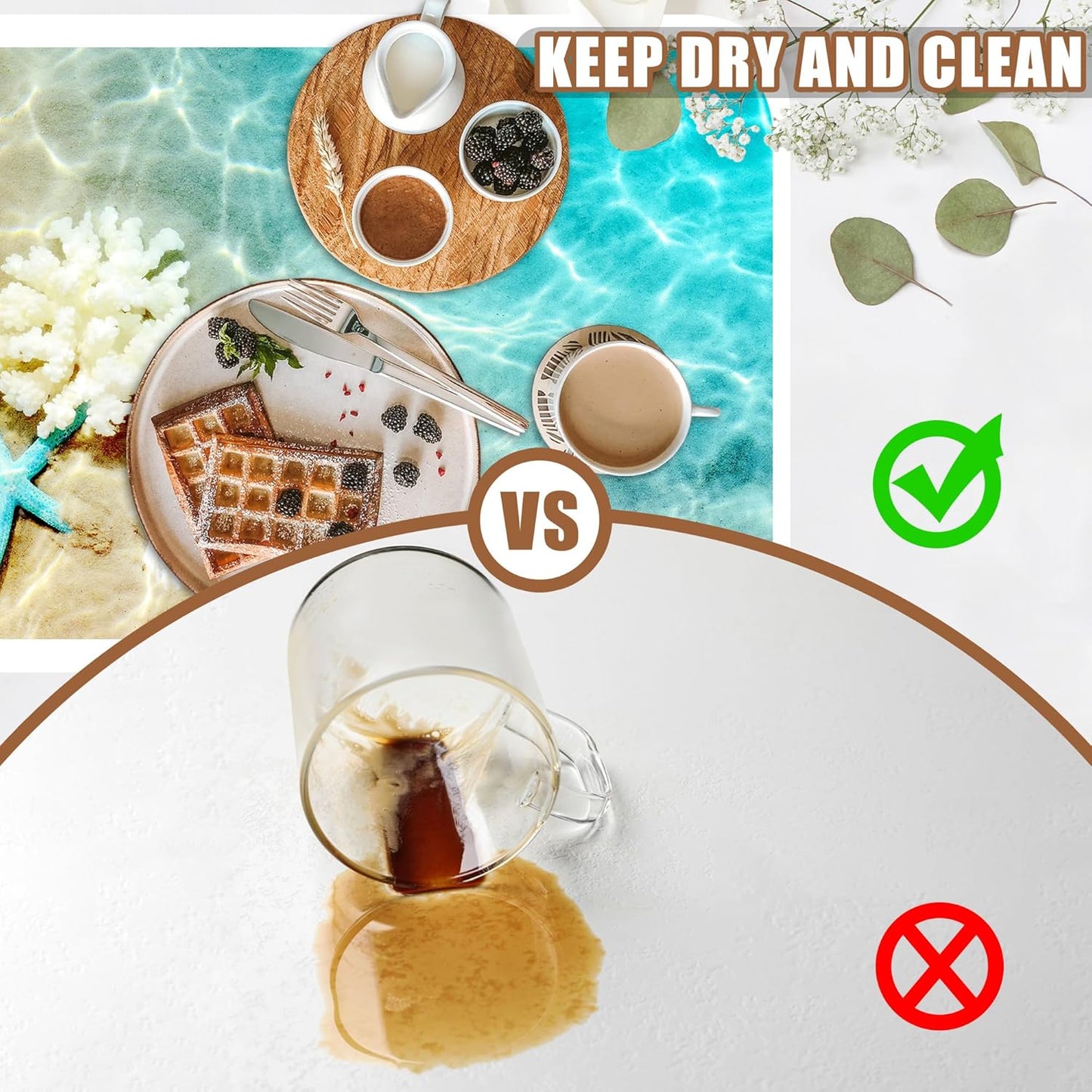 Starfish and Seashell Beach Dish Drying Mat for Kitchen Counter - Hide Stain Rubber Backed Absorbent Mat - Fits Under Coffee Maker, Espresso Machine - 15.7 x 23.6 Inch