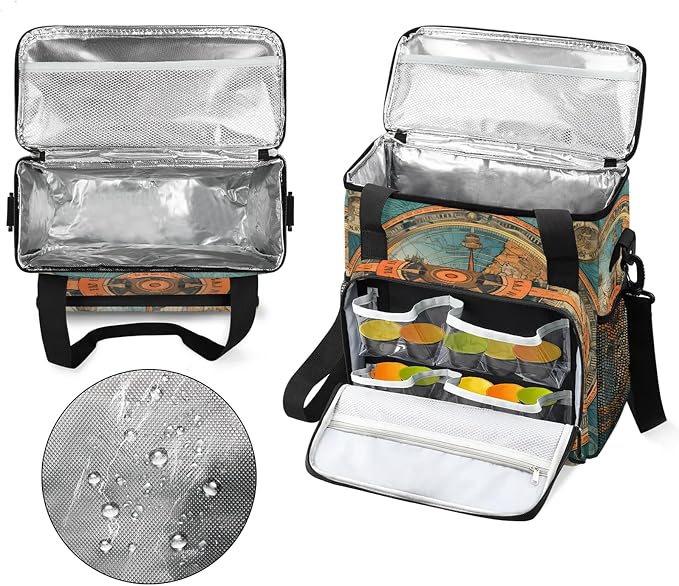 Nautical Ship Compass Coffee Maker Carring Bag, Large Insulated Storage - Image 3