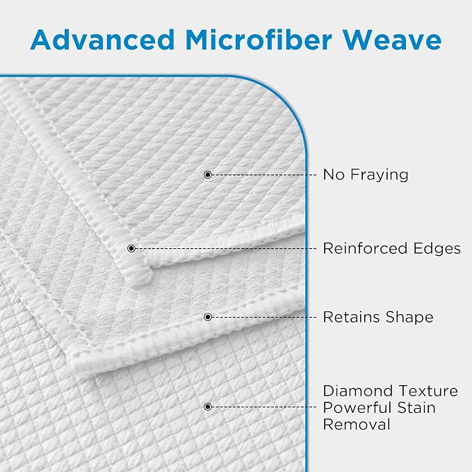 Microfiber Glass Cleaning Cloth 6 Pack, 15.5x15.5 Inch White Magic Cleaning Rags - Image 4