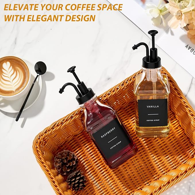 Coffee Syrup Dispenser for Bar, Glass Syrup Bottle - Image 7