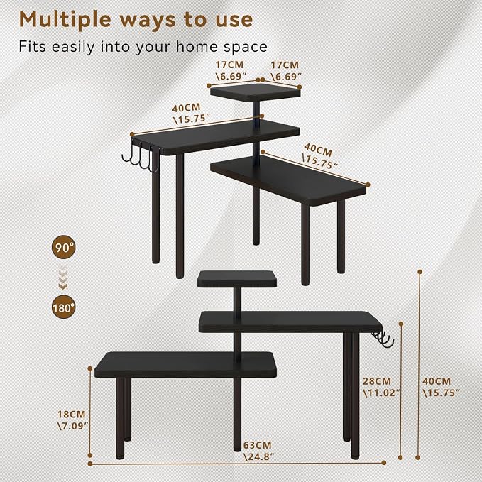 IBUYKE Countertop Organizer, 3-Tier Spice Racks, Kitchen Counter Corner Shelf - Image 5