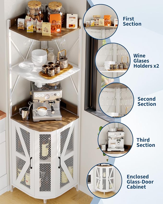 Garvee 72in Corner Wine Cabinet - Image 4