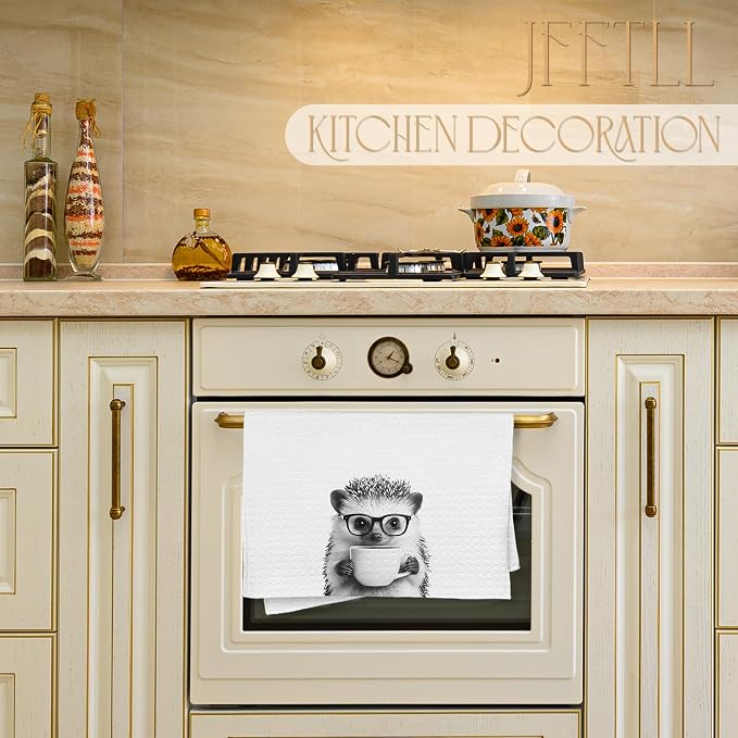 Hedgehog Gifts Coffee Kitchen Towels, Gifts - Image 3