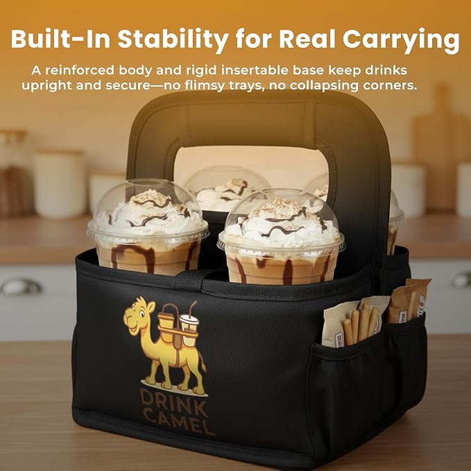 Reusable Drink Carrier with Handle – Durable No-Spill Insulated & Collapsible - Image 5