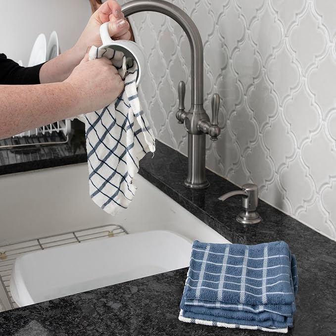 Ritz Premium 100% Cotton Terry Check Kitchen Dish Cloths - Image 4