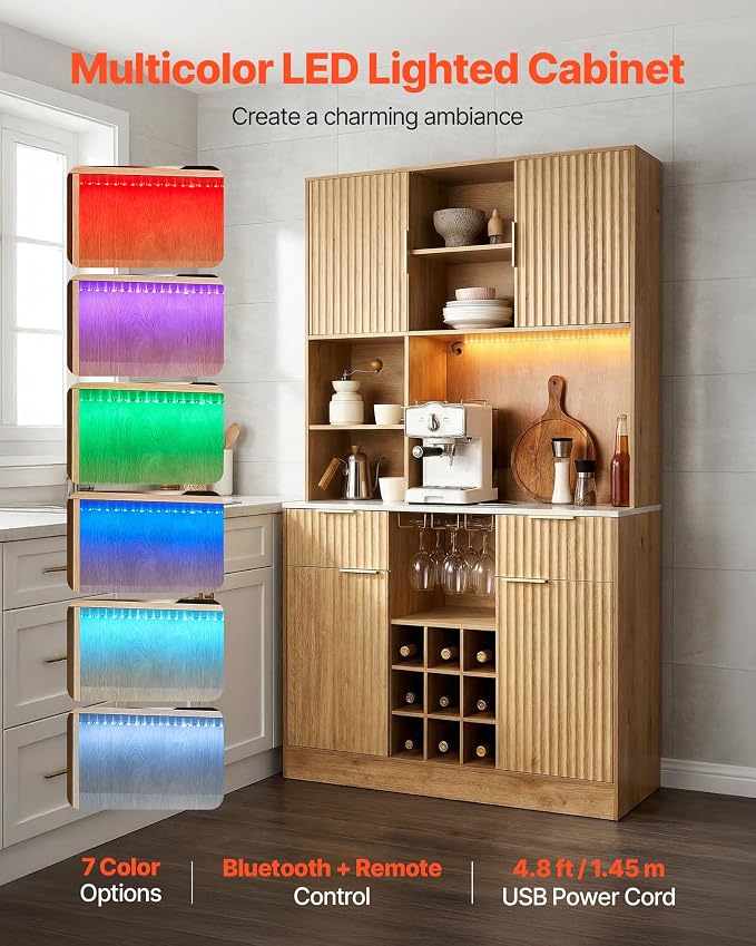 VEVOR Wine Cabinet, Coffee Bar Cabinet - Image 5