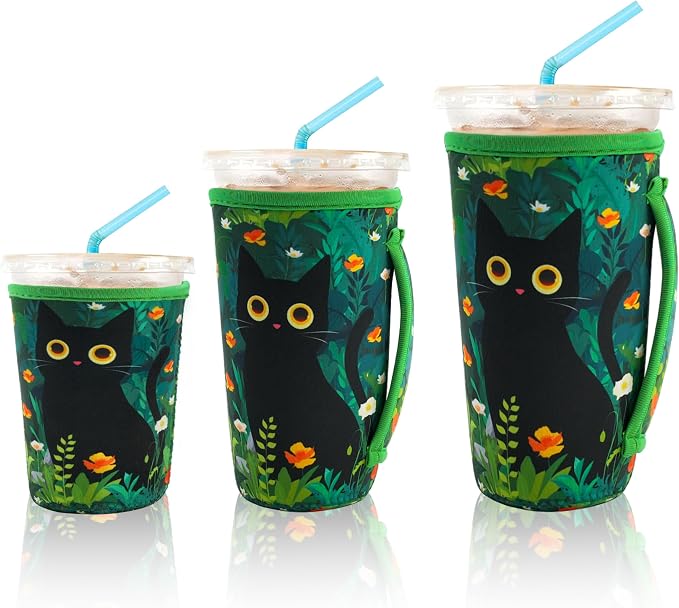 KJQJLY 3 Pack Reusable Iced Coffee Sleeves by KJQJLY
