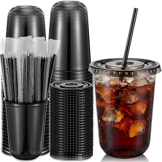 Ziliny 25 Set Black Plastic Cups by Ziliny