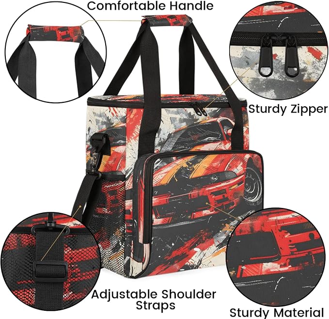 Cool Car Coffee Maker Carring Bag, Large Insulated Storage Organizer Case Tote - Image 6