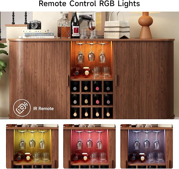 ONBRILL 63" Wine Bar Cabinet - Image 5