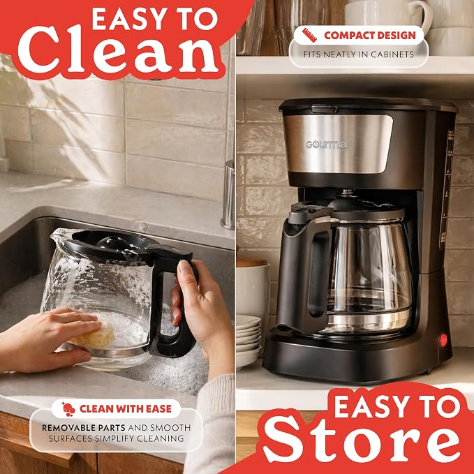 Gourmia 12 Cup One-Touch Coffee Maker – Pause and Serve - Image 7