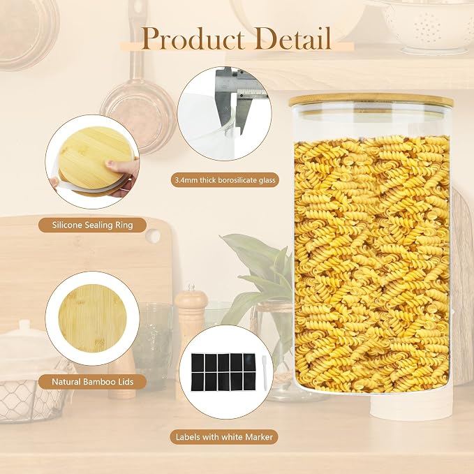 Large Glass Cereal Containers Storage - Image 4