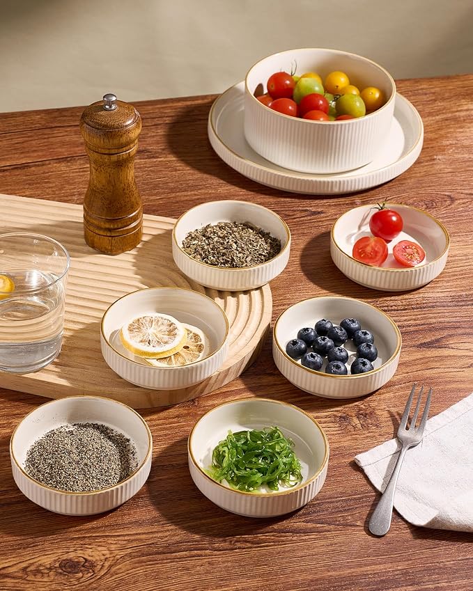 famiware Star Soy Sauce Dish Ceramic Dipping Bowls Set of 6, 4 oz Individual - Image 4