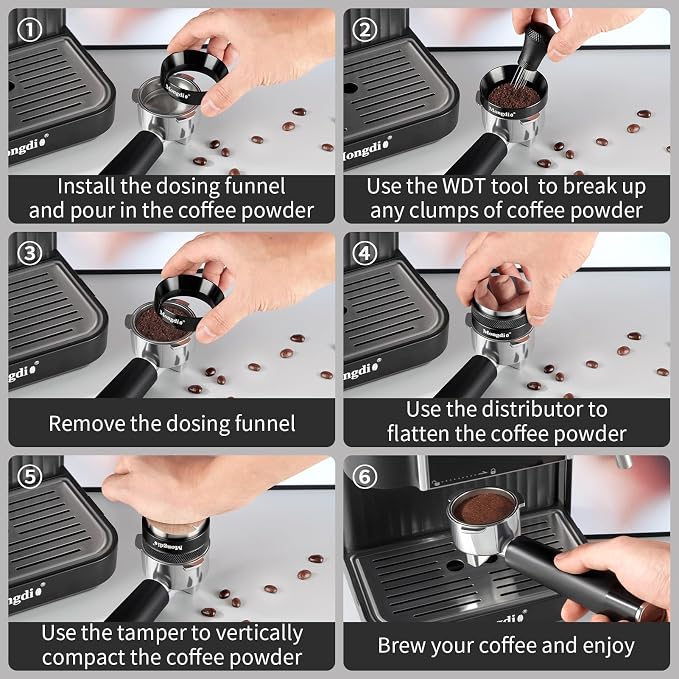 Mongdio 51mm Espresso Accessories, Espresso Tamper, WDT Tool Espresso and - Image 3