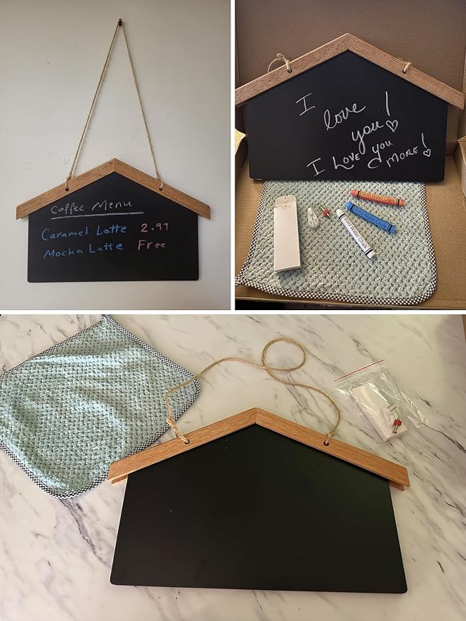 Chalkboard, House Design, 8.35"x13.46" Small Chalkboard Sign, Double Sided Use - Image 9