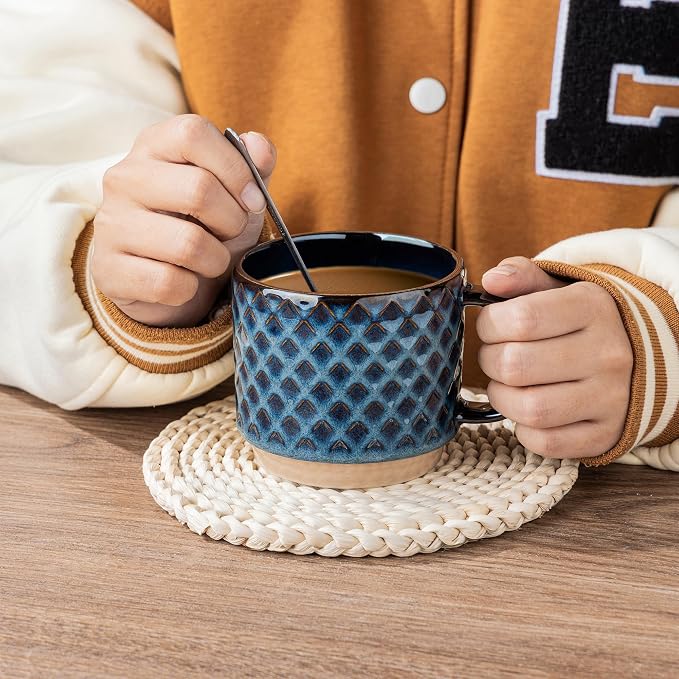 GBhome 12 OZ Stackable Coffee Mugs, Ceramic Coffee Mugs - Image 4