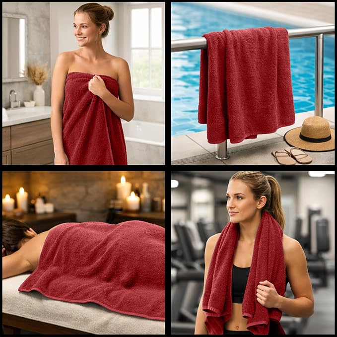 RIVERSIDE Pack of 8 Towels Set, 2 Large Bath, 2 Hand, 4 Face Washcloths - Image 5