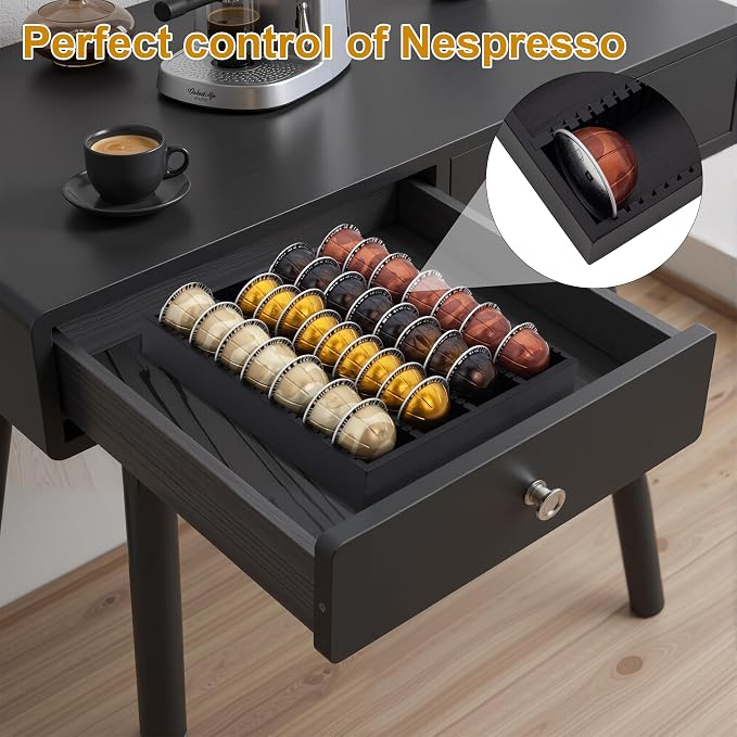 MinBoo Bamboo Coffee Capsule Storage Drawer Tray, Bamboo Drawer Insert - Image 4