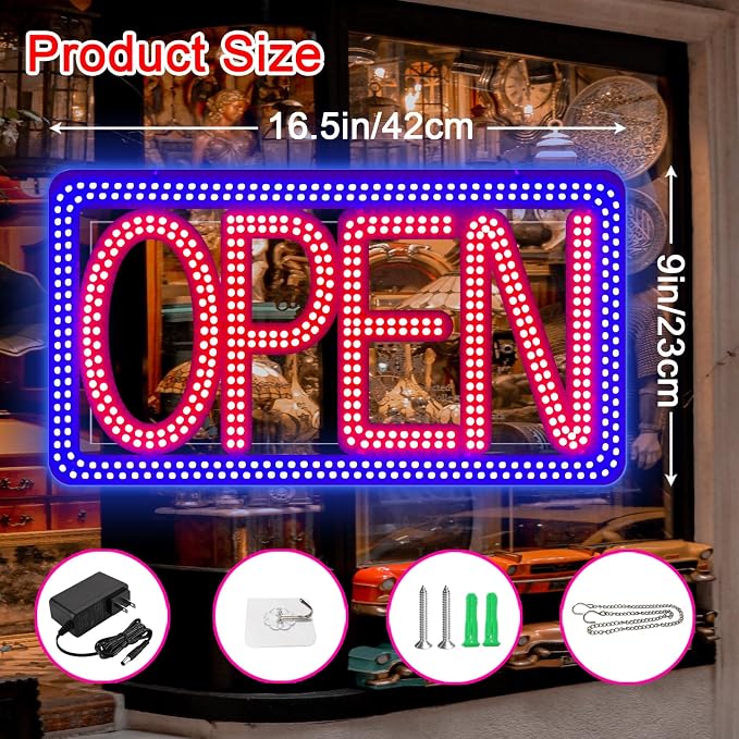 16.5"x9" Horizontal LED Open Sign - Image 3