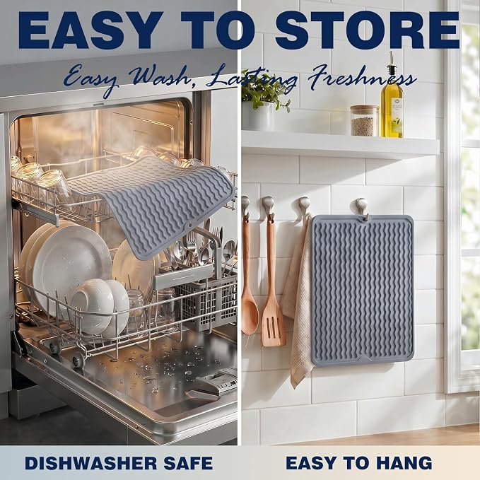 2 Pack Caketime Silicone Dish Drying Mat - Image 6