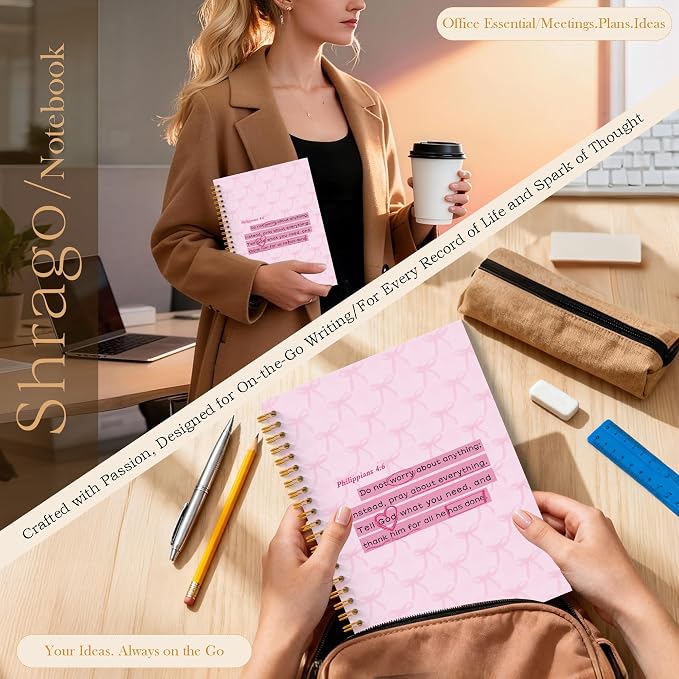 Coquette Pink Bow Christian Spiral Notebook, Christian Journals - Image 4