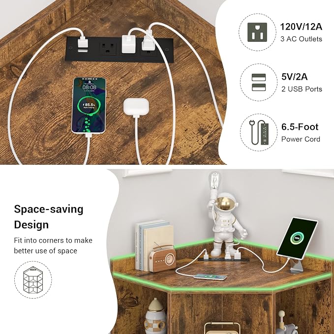 Aheaplus Corner Cabinet, Corner Storage - Image 4