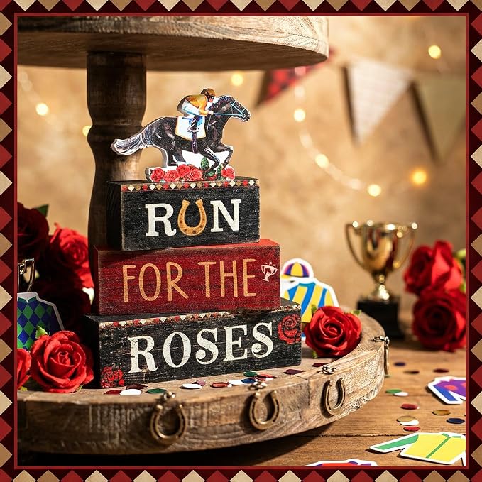 Yuntau 4 Pcs Derby Day Party Decorations Horse Centerpieces - Image 4