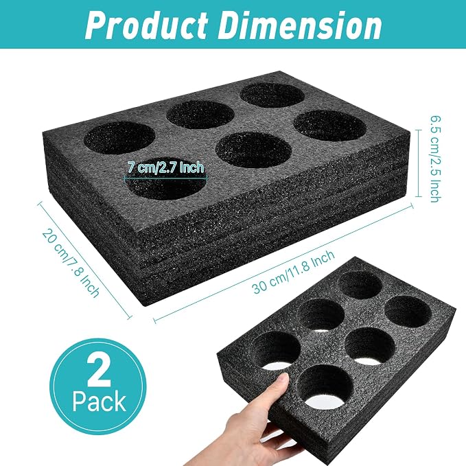 2Pcs Takeout Cup Holders Foam, 6 Cups Foam Takeout Coffee Carrier Trays to Go - Image 2