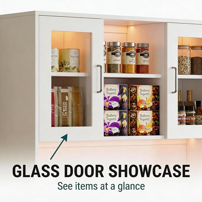 71" Kitchen Pantry Cabinet, Tall Storage Cabinet - Image 4